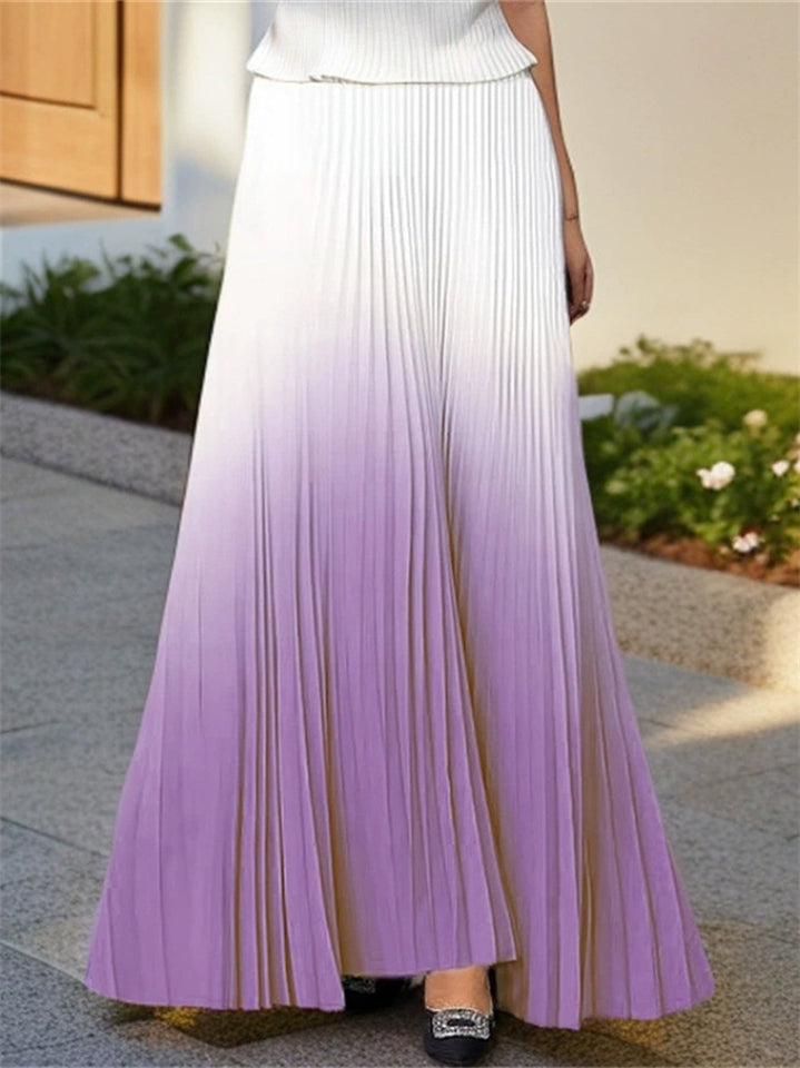 Women's Summer Elegant Gradient Pleated Skirts
