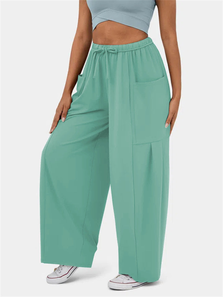 Women's Casual High-Rise Drawstring Oversized Pants