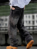 Men's Streetwear Loose Fit Distressed Washed Ripped Denim Jeans