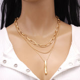 Women's 4pcs/Set Fashion Punk Style Layered Chain Necklaces