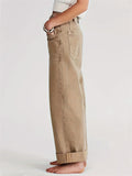 Vintage Patch Pocket Straight-Leg Jeans for Women