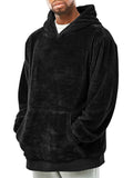 Men's Solid Color Long Sleeve Pullover Fleece Hoodie