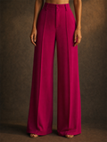 Women High Waist Wide Leg Pants Office Trousers