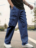 Men's Loose Streetwear Retro Cargo Pants with Multiple Pockets