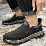 Men's Faux Leather Casual Slip-On Cozy Loafers Anti-Slip Flat Shoes