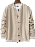 Casual Men's Jacquard Stand Collar Baseball Jackets