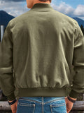 Male's Autumn Solid Color Zip Up Cowboy Suede Jackets