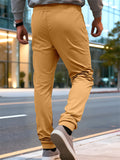 Men's Autumn Drawstring Zipper Sporty Fitted Pants