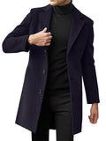 Men's Winter Single Breasted Mid-length Slim Fit Long-sleeved Overcoat Coats