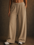 Women Comfy Drawstring Baggy Wide Leg Sweatpants with Pockets