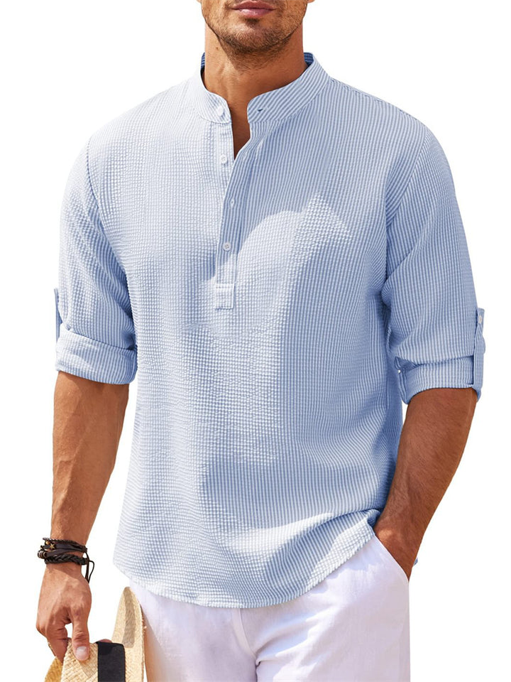 Men's Fashion Comfortable Half Sleeve Vacation Henley Shirts