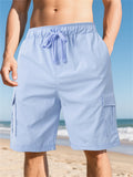 Men's Casual Drawstring Pocket Cargo Shorts