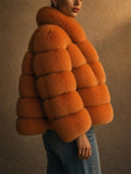 Women Trendy Warm Faux Fur Bubble Winter Coats