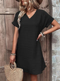 Female V Neck Comfort Slim Fit Short Sleeve Dresses