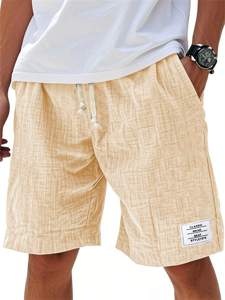 Men Cotton Blend Breathable Summer Casual Beach Shorts