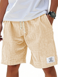 Men Cotton Blend Breathable Summer Casual Beach Shorts