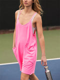 Women's Trendy Solid Color Soft Comfy Short Jumpsuits for Summer