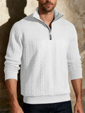 Men's Autumn American Style Twisted Jacquard Zip Up Pullover Sweatshirts