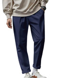 Men's Solid Color Comfy Quick-drying Drawstring Straight Trousers