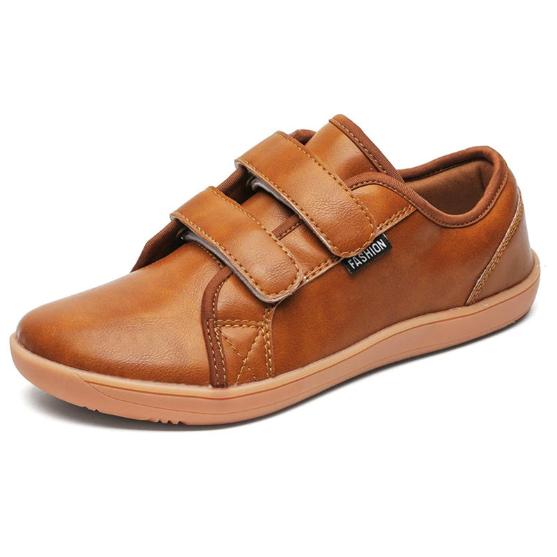 Men's Faux Leather Solid Color Hook and Loop Fastener Flats Shoes