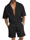 Men's Trendy Summer Lapel Button-up Daily Wear Suits