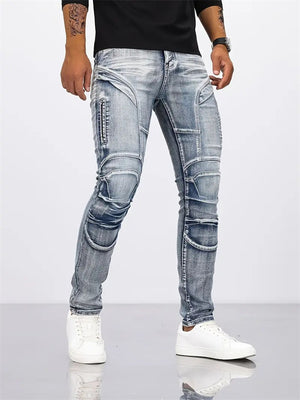 Men's Hip Hop Stretchy Tear-Resistant Biker Jeans