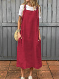 Women's Solid Color Casual Adjustable Shoulder Strap Dress