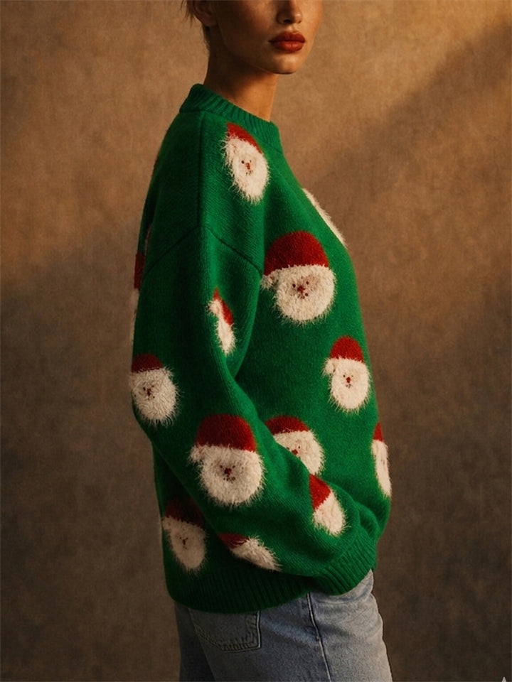 Women Pullover Santa Fuzzy Ugly Christmas Sweaters