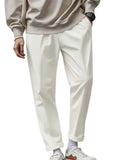 Men's Solid Color Comfy Quick-drying Drawstring Straight Trousers