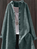 Women's Simple Striped Lapel Long Sleeve Blouses