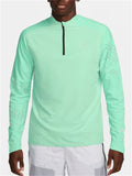 Men's Color Block Long Sleeve Half-Zip Stand Collar Performance Top