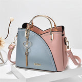 Female All-match Contrast Color Waterproof Handbag