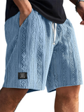 Men's Casual Comfy Summer Solid Color Jacquard Drawstring Shorts