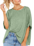 Summer Candy Color Women's Round Neck Short Sleeve T-shirt