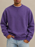 Men Oversized Crewneck Sweatshirt Vintage Wash Pullover Casual Top