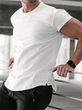 Men's Solid Skintight Sweat Absorbing Gym Shirt