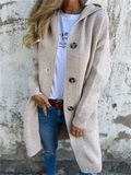 Women's Simple Solid Color Single Breasted Mid Length Cardigan Sweaters