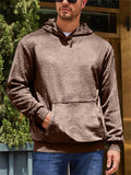 Men's Solid Color Long Sleeve Pullover Fleece Hoodie