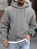 Men's Hooded Pullover Lantern Sleeve Cozy Sweatshirt with Pocket