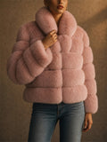 Women Trendy Warm Faux Fur Bubble Winter Coats