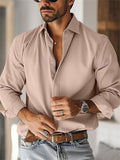 Men's Casual Long Sleeve Lapel Button Up Dress Shirts