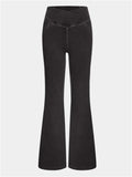 Women's Solid Color Fitted High Stretch Flared Pants