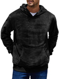 Men's Solid Color Long Sleeve Pullover Fleece Hoodie