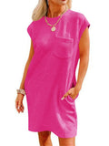 Women's Casual Solid Color A-Line Knee Length Short Sleeve Dress