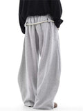 Gray Streetwear Loose Fit Drawstring Sweatpants with Pockets