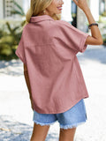 Women's Summer Fashion V Neck Short Sleeve Pullover Shirt