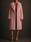Women's Trendy Winter Mid-Length Faux Fur Fluffy Cardigan Coats