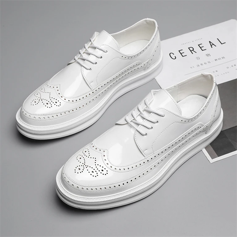 Men's Brogue Lace Up Party Wedding Leather Dress Shoes