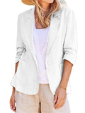 Women's Summer Solid Color Single Breasted Lapel Suit Coat