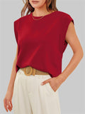 Female Casual Oversized Round Neck Sleeveless Shirt
